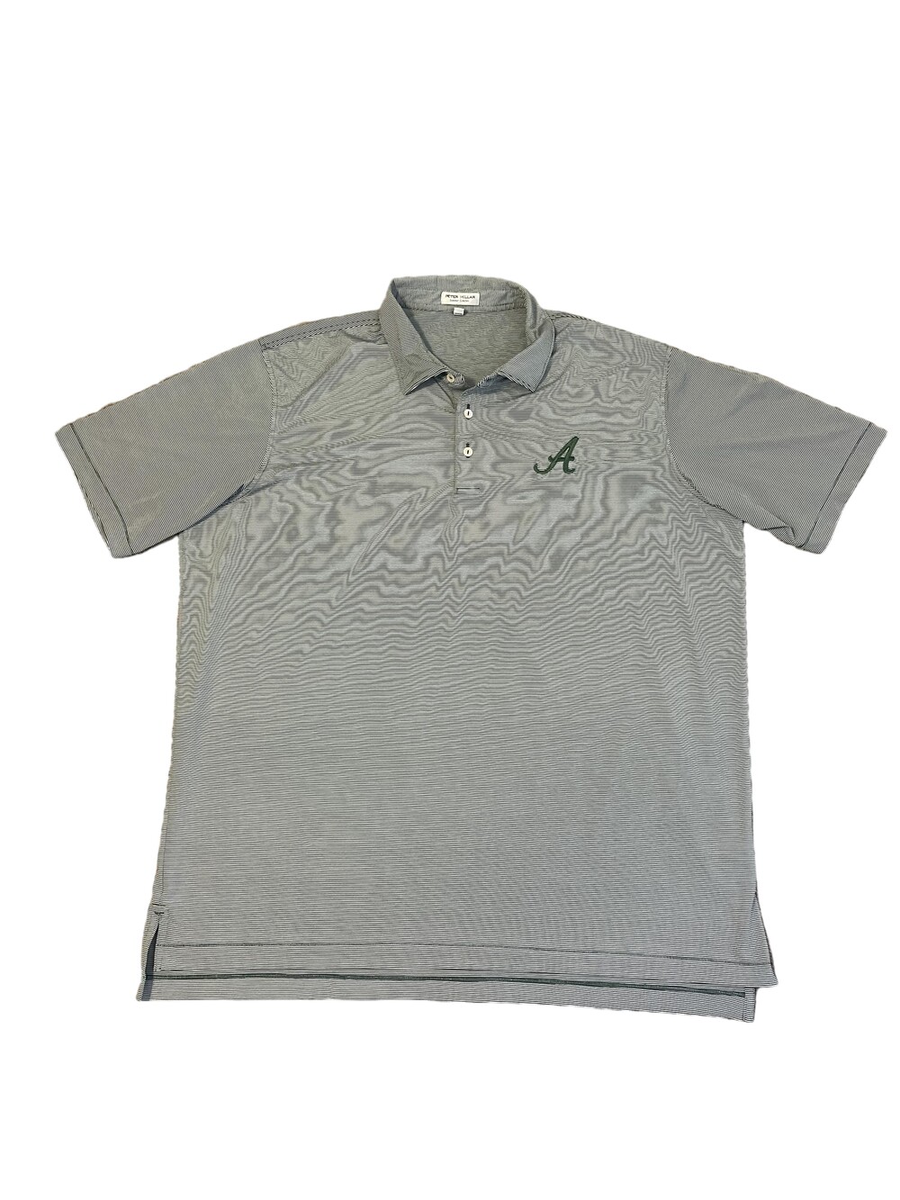 Peter Millar Polo Shirt Mens 2XL Green Striped Summer Comfort A Logo Golf Casual